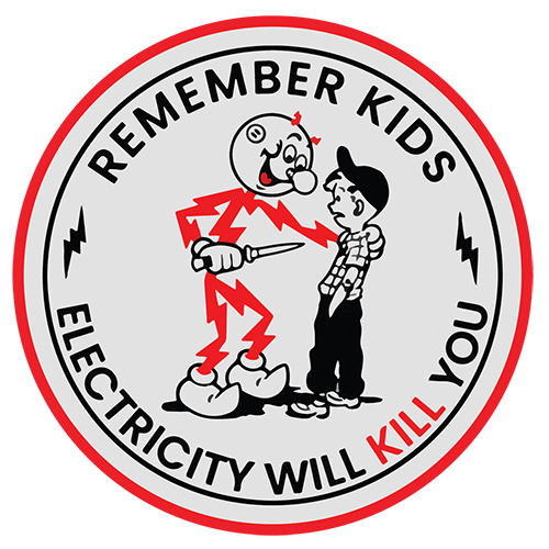 Remember kids Electricity will kill you 3"  stickers