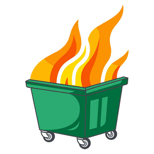 Dumpster Fire Hard Hat Decal 3" Stickers